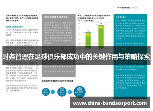 财务管理在足球俱乐部成功中的关键作用与策略探索 财务管理在足球俱乐部成功中的关键作用与策略探索